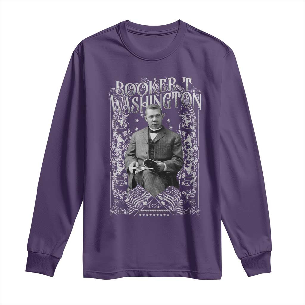 Booker Taliaferro Washington Long Sleeve Shirt African American Educator Black History TS11 Purple Print Your Wear