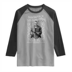 Booker Taliaferro Washington Raglan Shirt African American Educator Black History TS11 Sport Gray Black Print Your Wear