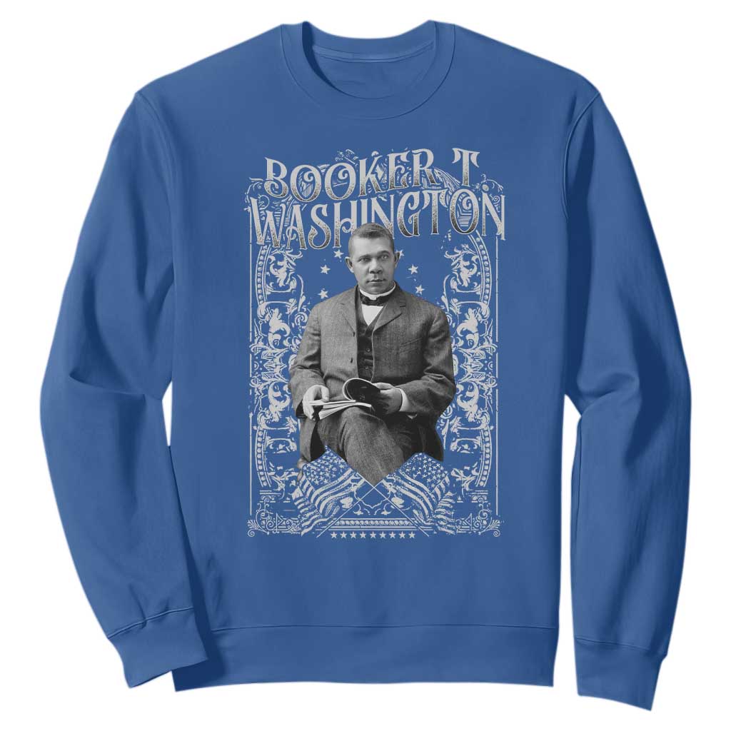 Booker Taliaferro Washington Sweatshirt African American Educator Black History TS11 Royal Blue Print Your Wear