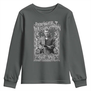 Booker Taliaferro Washington Youth Sweatshirt African American Educator Black History TS11 Dark Heather Print Your Wear