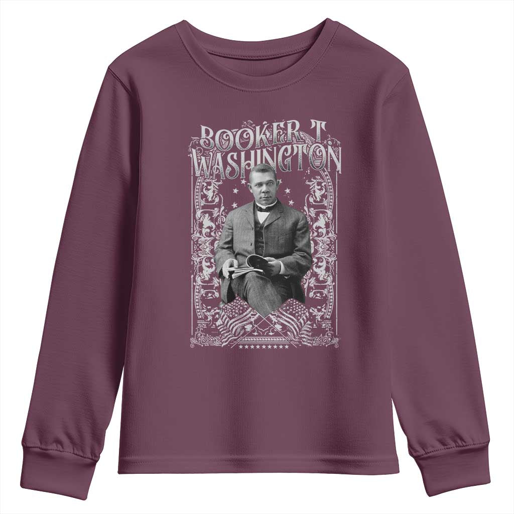 Booker Taliaferro Washington Youth Sweatshirt African American Educator Black History TS11 Maroon Print Your Wear