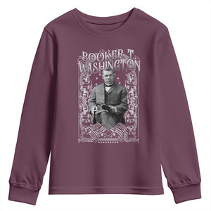 Booker Taliaferro Washington Youth Sweatshirt African American Educator Black History TS11 Maroon Print Your Wear