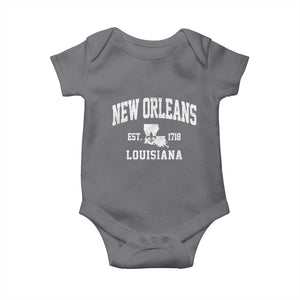 New Orleans Louisiana LA Est 1718 Baby Onesie TS11 Charcoal Print Your Wear