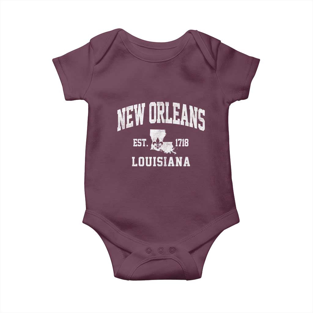 New Orleans Louisiana LA Est 1718 Baby Onesie TS11 Maroon Print Your Wear