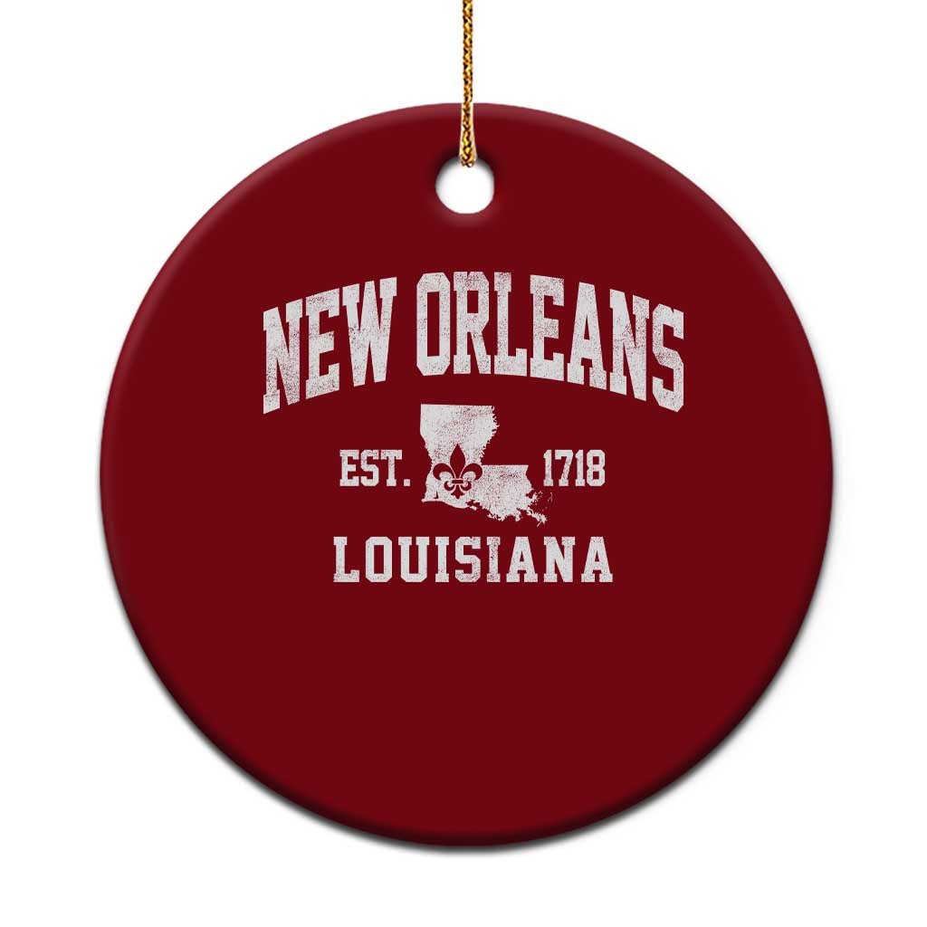 New Orleans Louisiana LA Est 1718 Ceramic Ornament TS11 1pc Red Print Your Wear