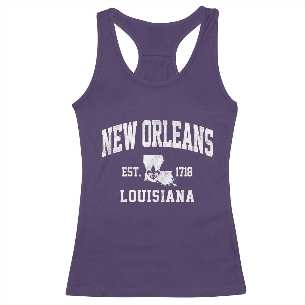 New Orleans Louisiana LA Est 1718 Racerback Tank Top TS11 Purple Print Your Wear