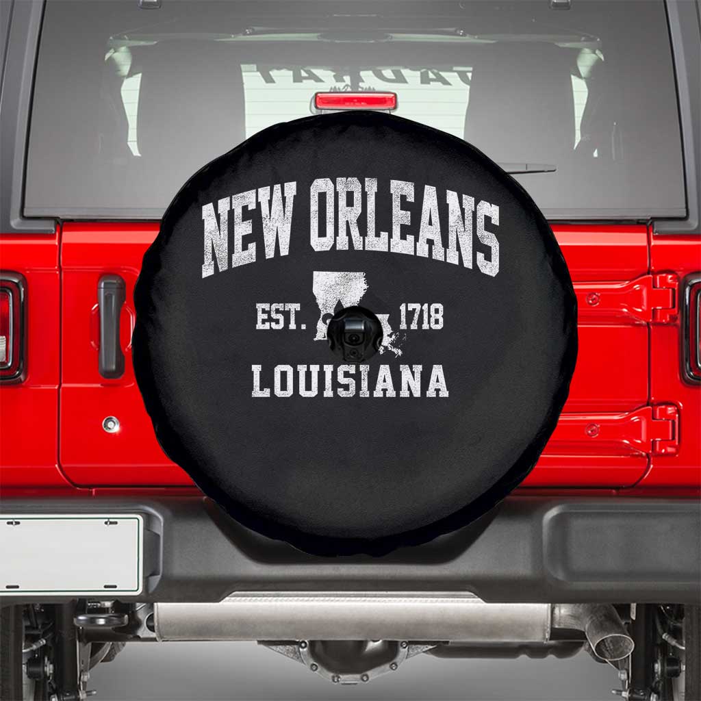 New Orleans Louisiana LA Est 1718 Spare Tire Cover TS11 Black Print Your Wear