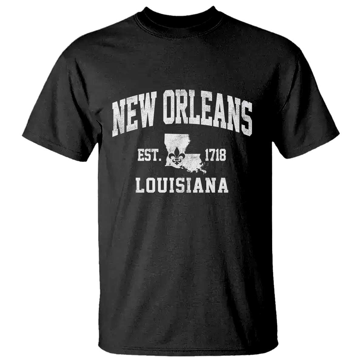 New Orleans Louisiana LA Est 1718 T Shirt TS11 Black Print Your Wear