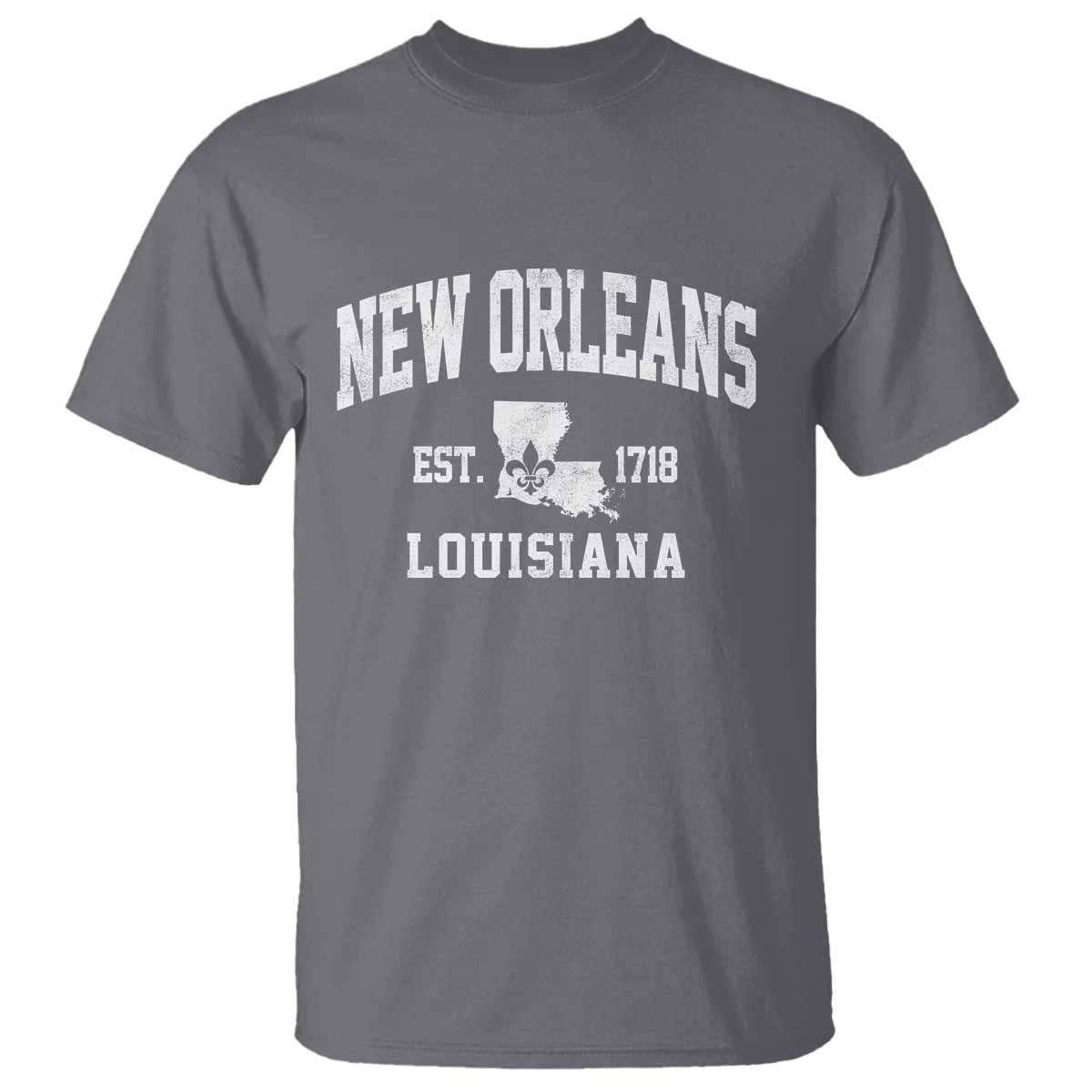 New Orleans Louisiana LA Est 1718 T Shirt TS11 Charcoal Print Your Wear