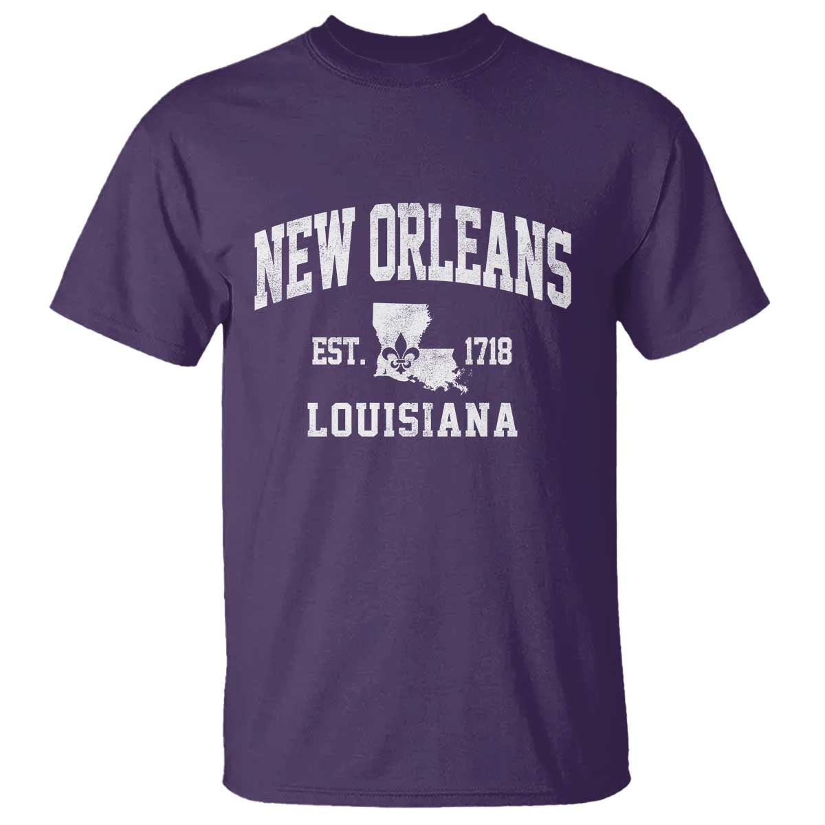 New Orleans Louisiana LA Est 1718 T Shirt TS11 Purple Print Your Wear