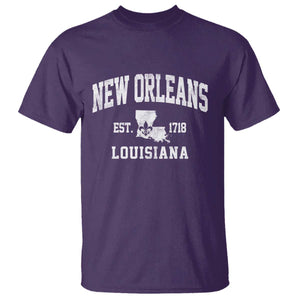 New Orleans Louisiana LA Est 1718 T Shirt TS11 Purple Print Your Wear