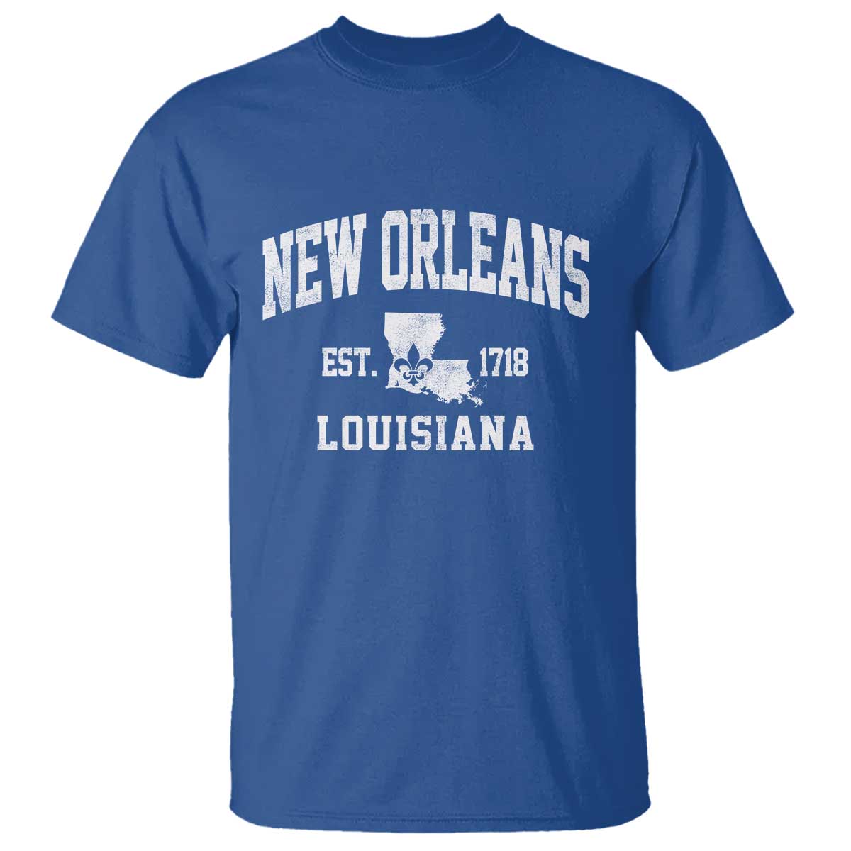 New Orleans Louisiana LA Est 1718 T Shirt TS11 Royal Blue Print Your Wear