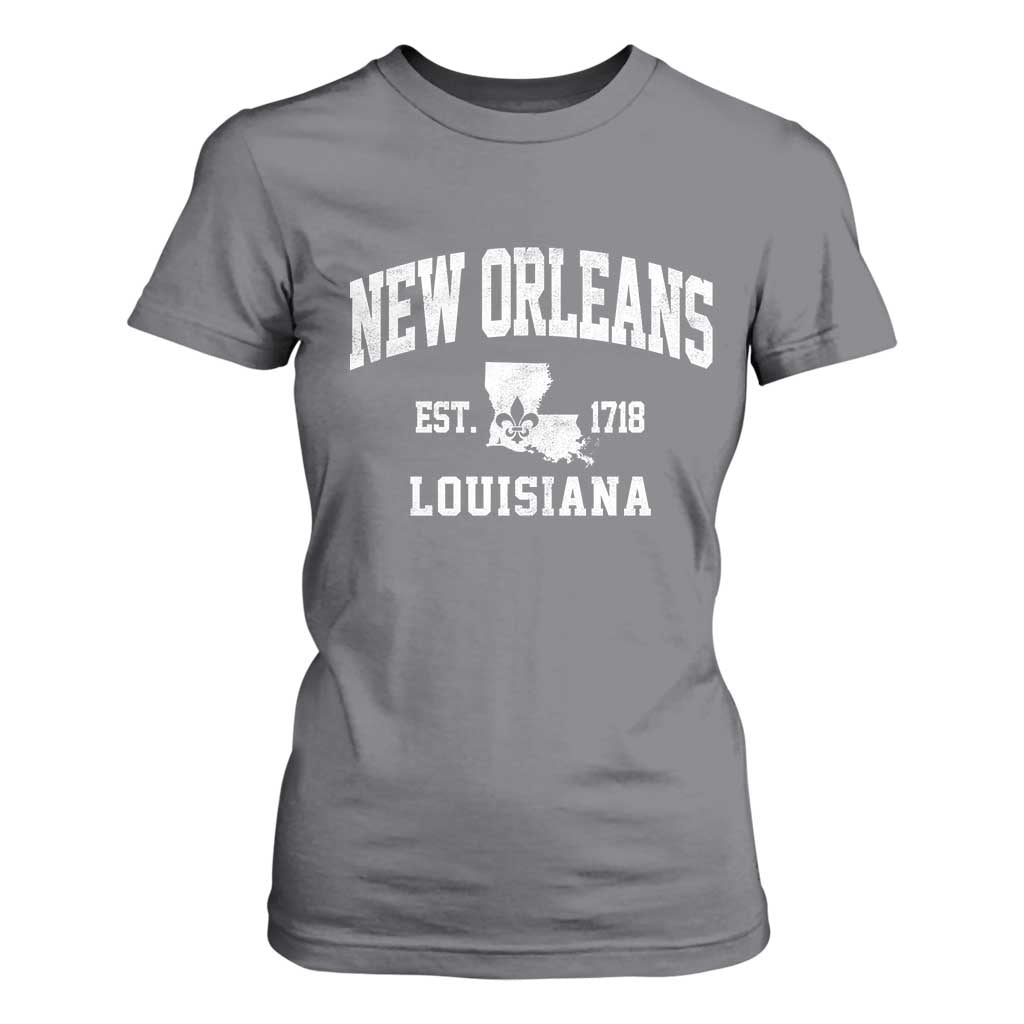 New Orleans Louisiana LA Est 1718 T Shirt For Women TS11 Charcoal Print Your Wear