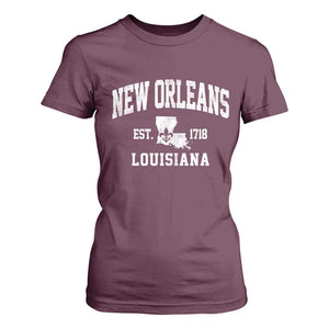 New Orleans Louisiana LA Est 1718 T Shirt For Women TS11 Maroon Print Your Wear