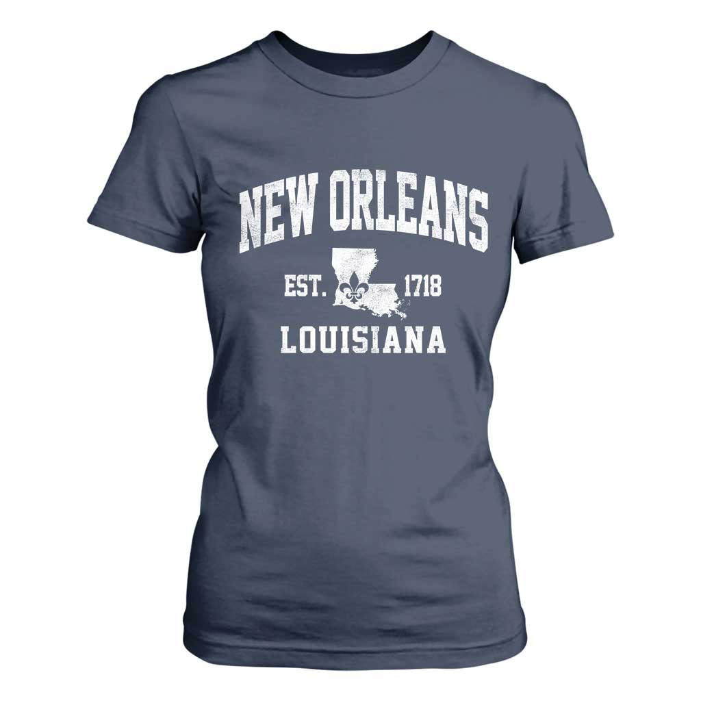 New Orleans Louisiana LA Est 1718 T Shirt For Women TS11 Navy Print Your Wear