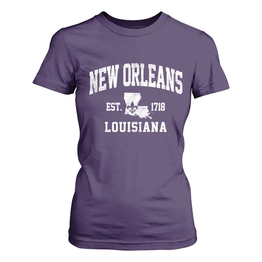 New Orleans Louisiana LA Est 1718 T Shirt For Women TS11 Purple Print Your Wear