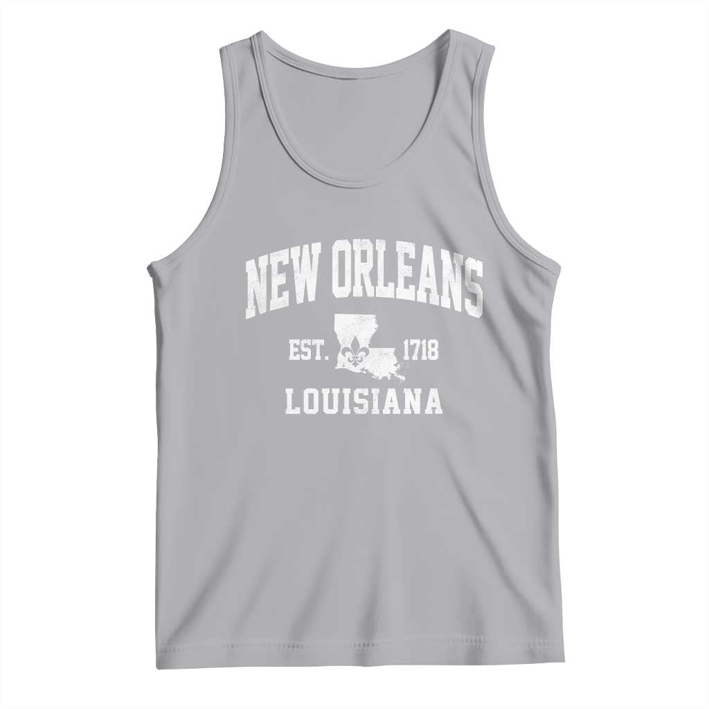 New Orleans Louisiana LA Est 1718 Tank Top TS11 Athletic Heather Print Your Wear