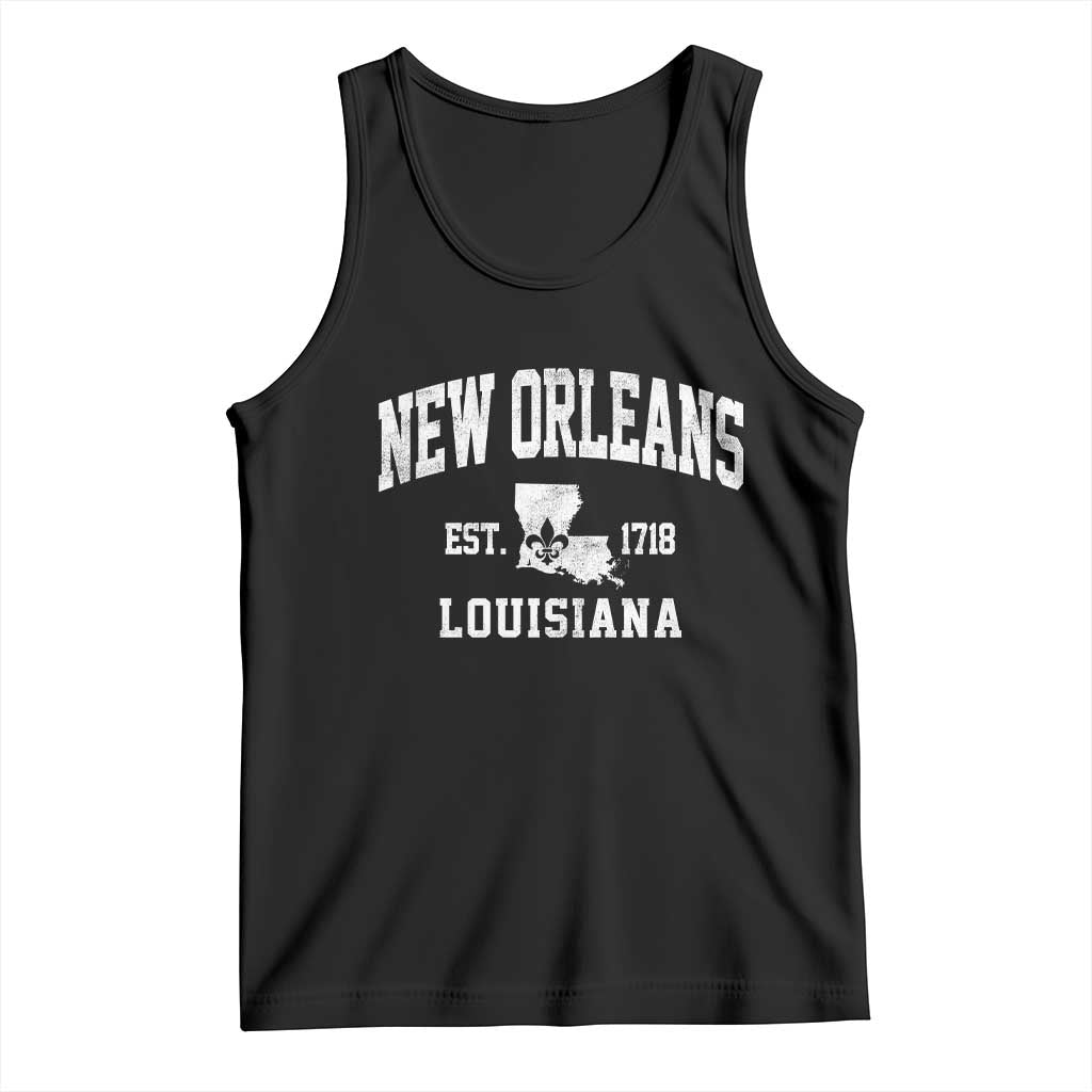 New Orleans Louisiana LA Est 1718 Tank Top TS11 Black Print Your Wear