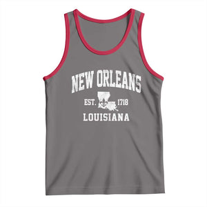 New Orleans Louisiana LA Est 1718 Tank Top TS11 Deep Heather Red Print Your Wear