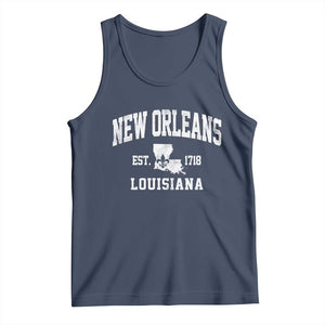 New Orleans Louisiana LA Est 1718 Tank Top TS11 Navy Print Your Wear