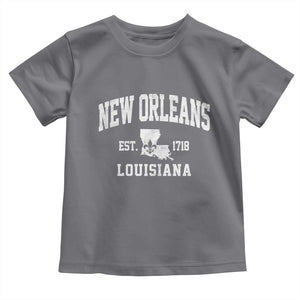 New Orleans Louisiana LA Est 1718 Toddler T Shirt TS11 Charcoal Print Your Wear
