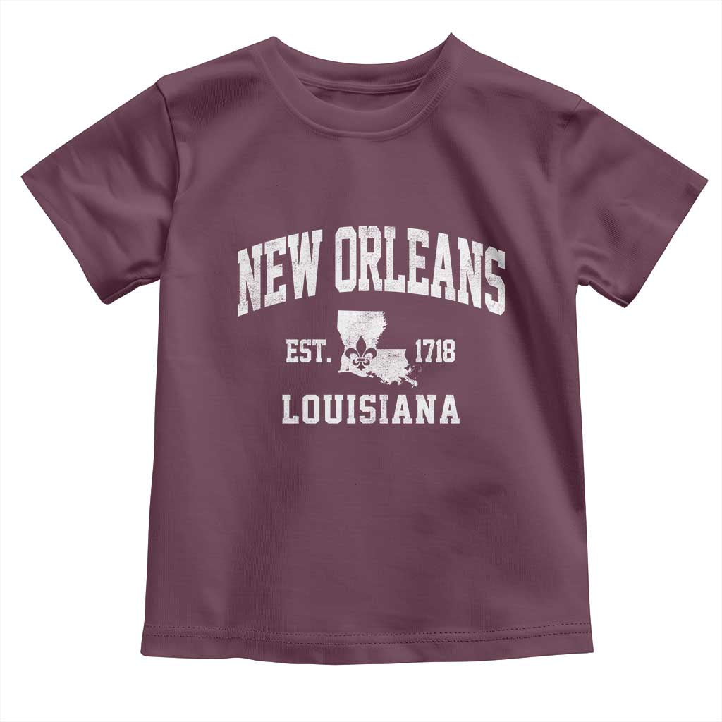 New Orleans Louisiana LA Est 1718 Toddler T Shirt TS11 Maroon Print Your Wear