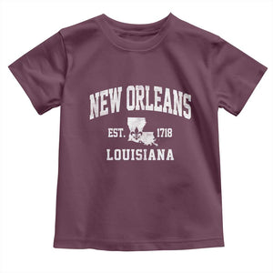 New Orleans Louisiana LA Est 1718 Toddler T Shirt TS11 Maroon Print Your Wear