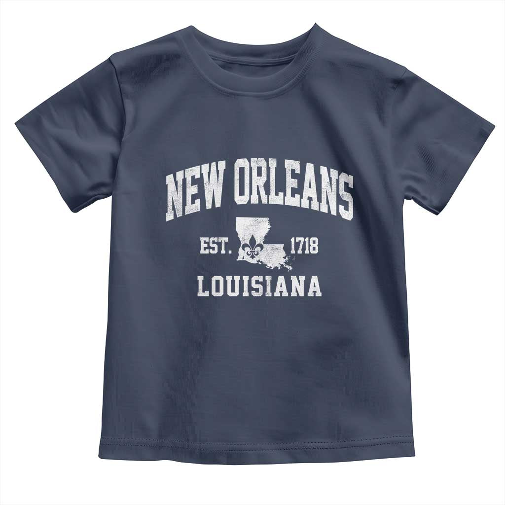 New Orleans Louisiana LA Est 1718 Toddler T Shirt TS11 Navy Print Your Wear