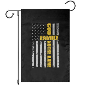 God Family Notre Dame Garden Flag Irish Patriotic American Flag TS11 Black Print Your Wear