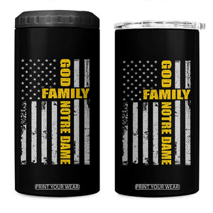 God Family Notre Dame 4 in 1 Can Cooler Tumbler Irish Patriotic American Flag TS11 One Size: 16 oz Black Print Your Wear