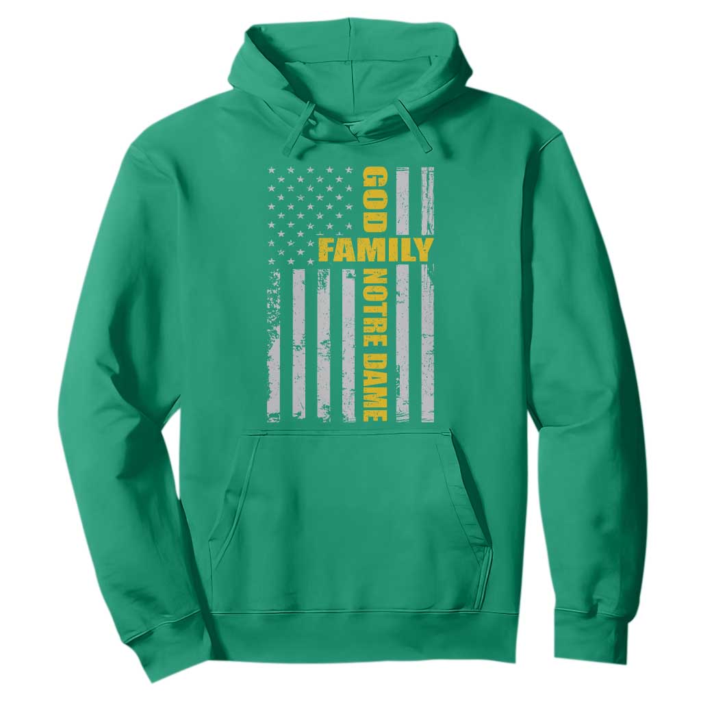 God Family Notre Dame Hoodie Irish Patriotic American Flag TS11 Irish Green Print Your Wear