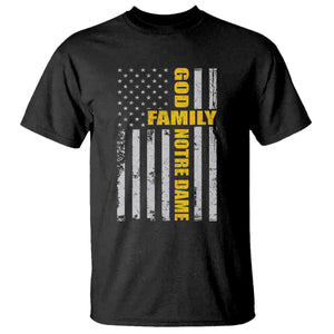 God Family Notre Dame T Shirt Irish Patriotic American Flag TS11 Black Print Your Wear