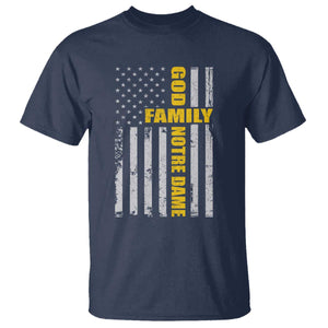 God Family Notre Dame T Shirt Irish Patriotic American Flag TS11 Navy Print Your Wear