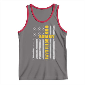 God Family Notre Dame Tank Top Irish Patriotic American Flag TS11 Deep Heather Red Print Your Wear
