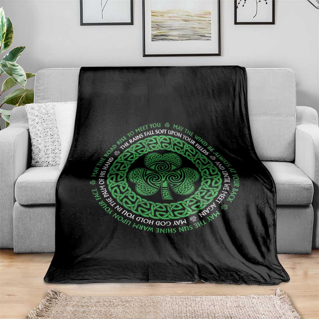 Irish Blessing May The Road Rise To Meet You Throw Blanket Celtic Knot Shamrock TS11 Print Your Wear