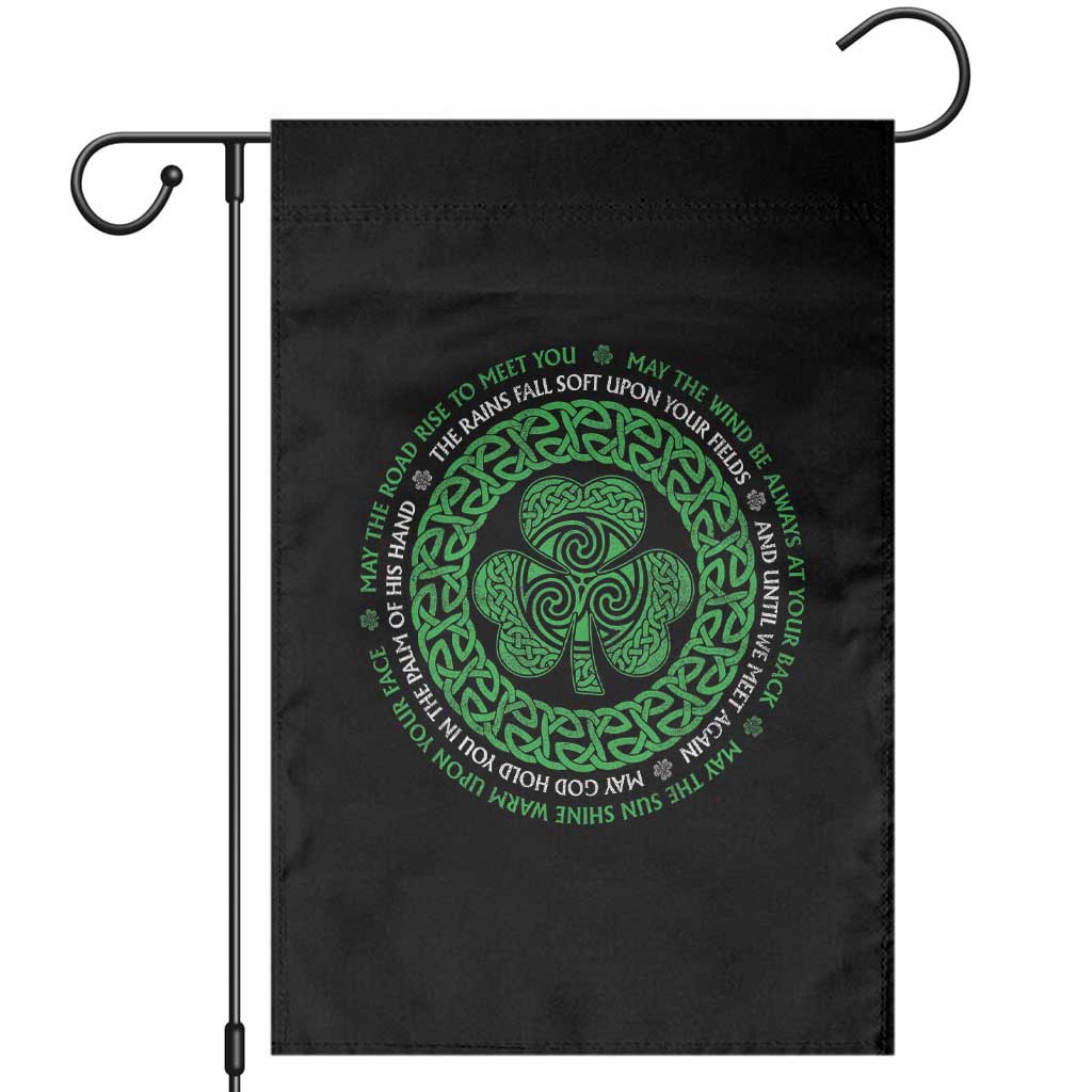 Irish Blessing May The Road Rise To Meet You Garden Flag Celtic Knot Shamrock TS11 Black Print Your Wear