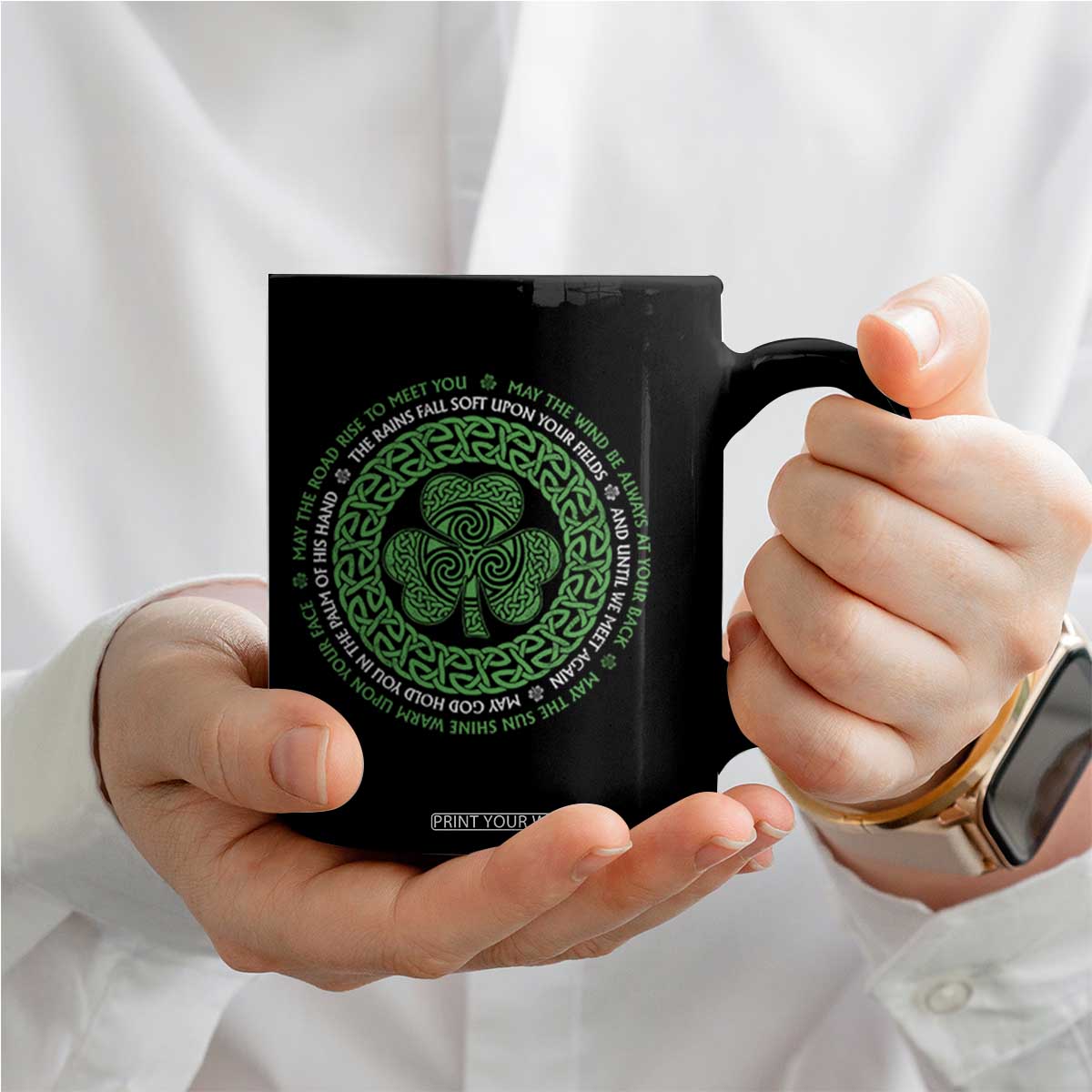 Irish Blessing May The Road Rise To Meet You Coffee Mug Celtic Knot Shamrock TS11 Print Your Wear