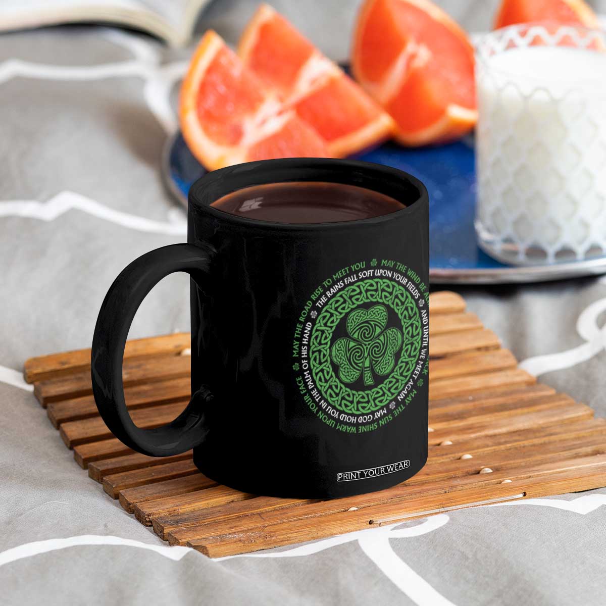 Irish Blessing May The Road Rise To Meet You Coffee Mug Celtic Knot Shamrock TS11 Print Your Wear