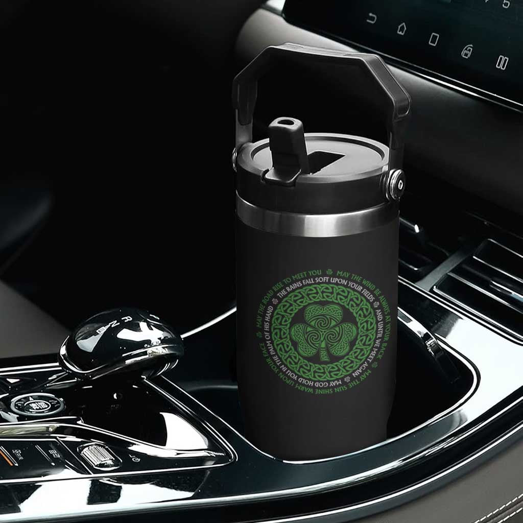Irish Blessing May The Road Rise To Meet You Flip Straw Tumbler Celtic Knot Shamrock TS11 Print Your Wear
