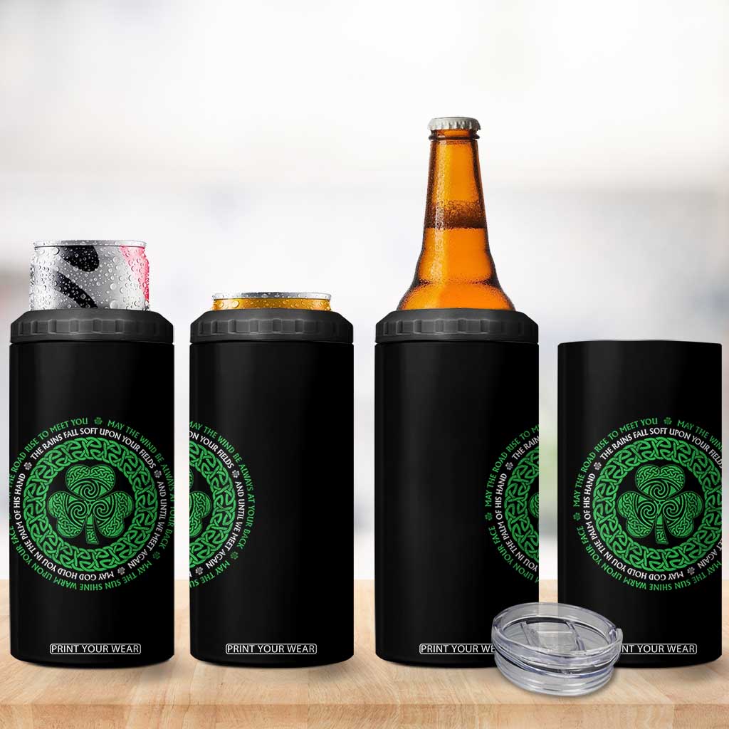 Irish Blessing May The Road Rise To Meet You 4 in 1 Can Cooler Tumbler Celtic Knot Shamrock TS11 Print Your Wear