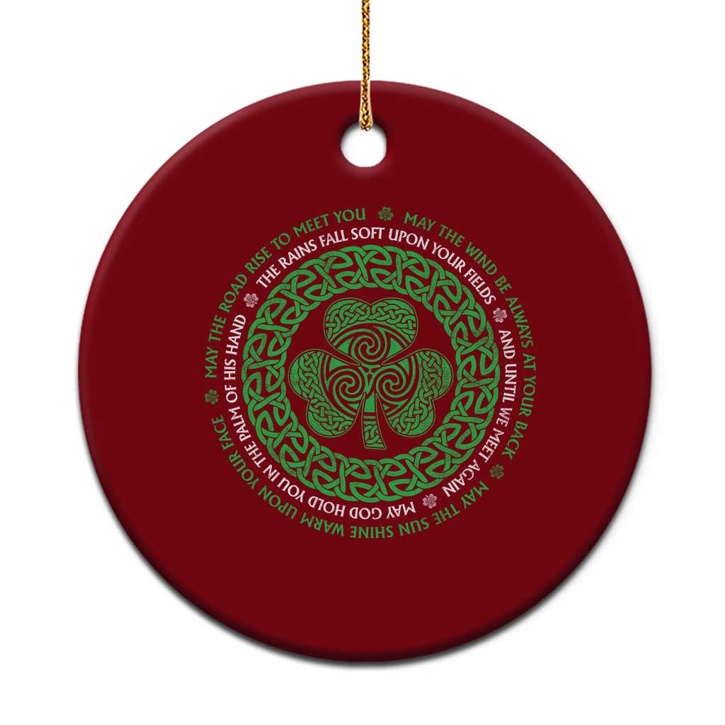 Irish Blessing May The Road Rise To Meet You Ceramic Ornament Celtic Knot Shamrock TS11 1pc Red Print Your Wear