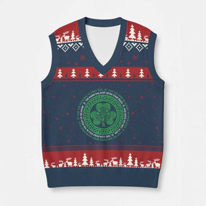 Irish Blessing May The Road Rise To Meet You V-Neck Knit Sweater Vest Celtic Knot Shamrock TS11 Navy Red Print Your Wear