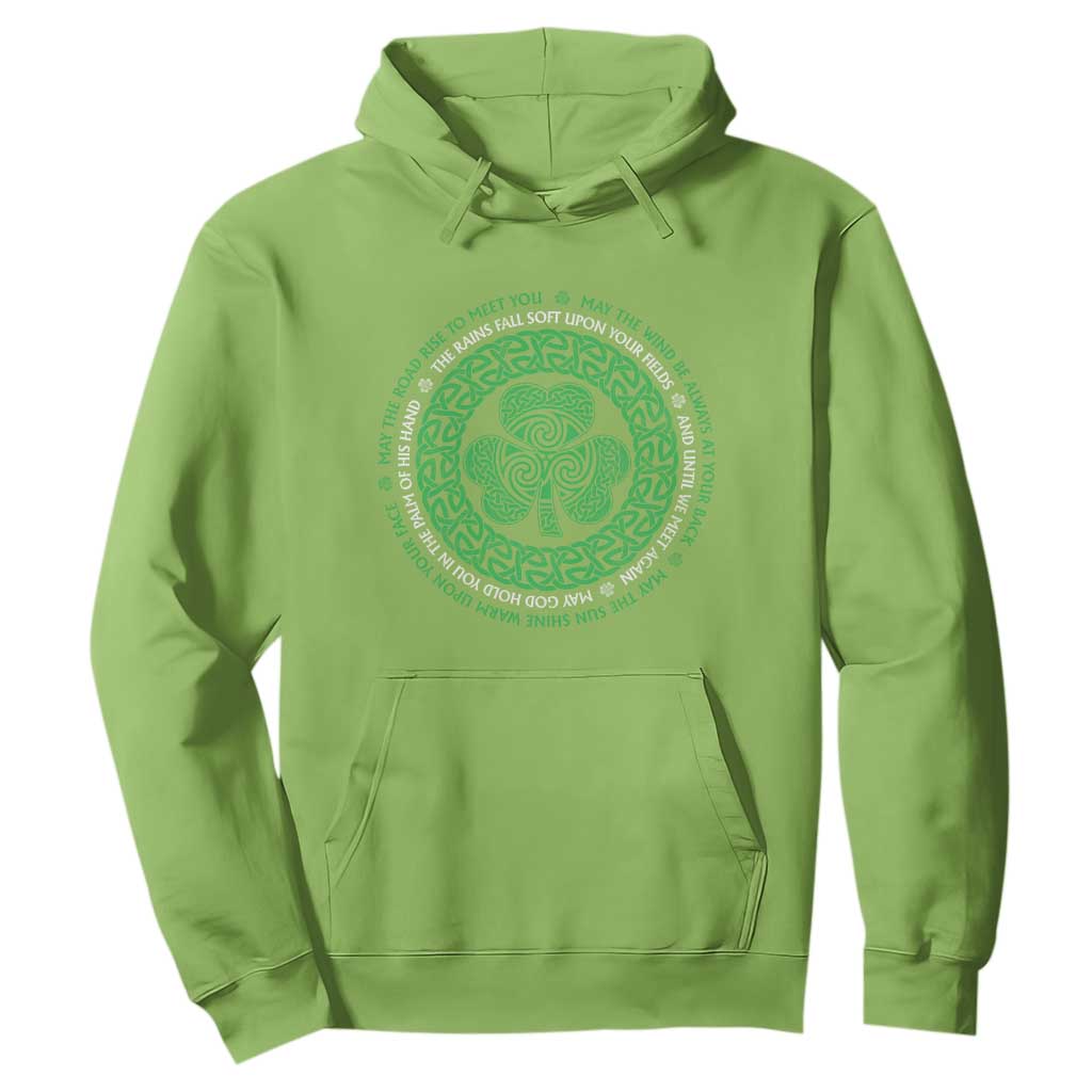 Irish Blessing May The Road Rise To Meet You Hoodie Celtic Knot Shamrock TS11 Lime Print Your Wear