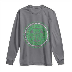 Irish Blessing May The Road Rise To Meet You Long Sleeve Shirt Celtic Knot Shamrock TS11 Charcoal Print Your Wear