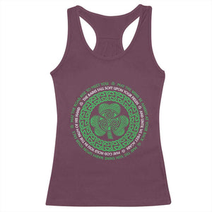 Irish Blessing May The Road Rise To Meet You Racerback Tank Top Celtic Knot Shamrock TS11 Maroon Print Your Wear