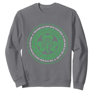 Irish Blessing May The Road Rise To Meet You Sweatshirt Celtic Knot Shamrock TS11 Charcoal Print Your Wear