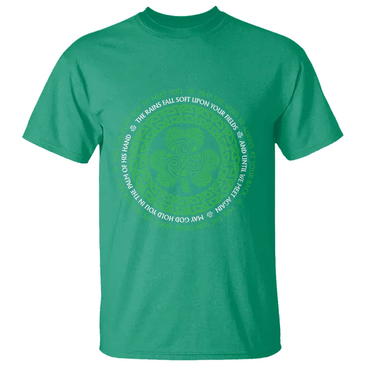 Irish Blessing May The Road Rise To Meet You T Shirt Celtic Knot Shamrock TS11 Irish Green Print Your Wear