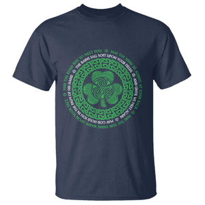 Irish Blessing May The Road Rise To Meet You T Shirt Celtic Knot Shamrock TS11 Navy Print Your Wear