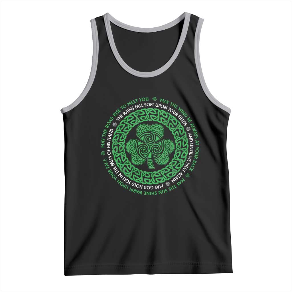 Irish Blessing May The Road Rise To Meet You Tank Top Celtic Knot Shamrock TS11 Black Athletic Heather Print Your Wear