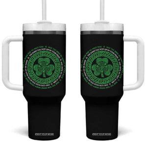 Irish Blessing May The Road Rise To Meet You Tumbler With Handle Celtic Knot Shamrock TS11 One Size: 40 oz Black Print Your Wear